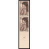 France N°738 sarah Bernhardt paire Non dentelé ** MNH (Imperf) paire cote maury 200 euros