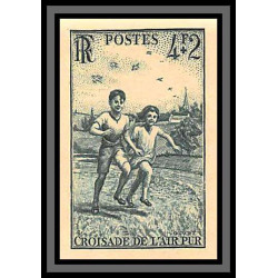 France N°740 Croisade de l'air pur - enfants child Non dentelé imperf ** MNH cote maury 60 euros