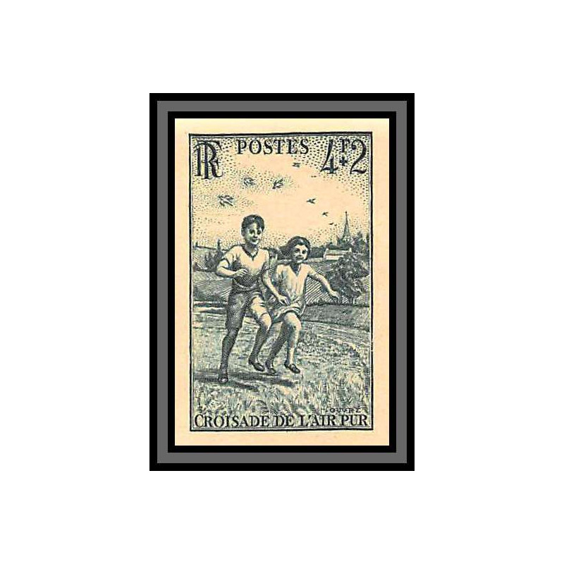 France N°740 Croisade de l'air pur - enfants child Non dentelé imperf ** MNH cote maury 60 euros