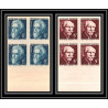 France N°820/821 paul Langevin Jean Perrin physique chimie physic Non dentelé ** MNH Imperf bloc 4 cote maury 220 EUROS