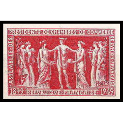 France N°849 Chambres de commerce union francaise paris Non dentelé ** MNH (Imperf)
