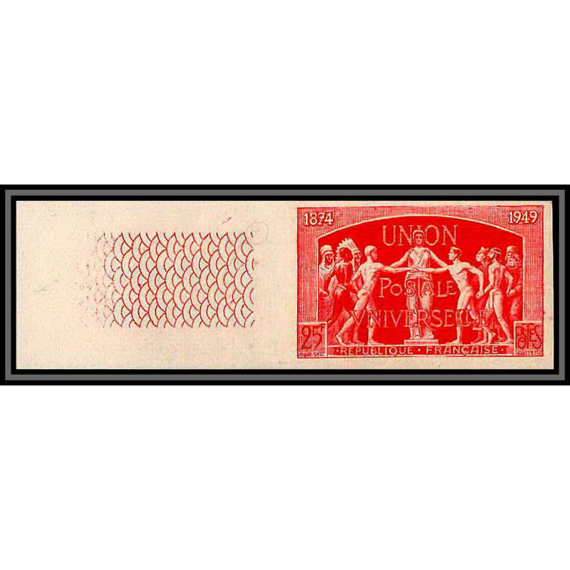 France N°852 upu 1949 cote 200 Essai proof Non dentelé imperf ** mnh rouge vif cote maury 260 euros