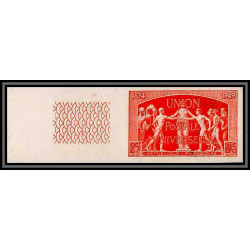 France N°852 upu 1949 cote 200 Essai proof Non dentelé imperf ** mnh rouge vif cote maury 260 euros