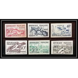 France N°960/965 jeux olympiques (olympic games) d'Helsinki 1952 Essai trial color proof Non dentelé imperf ** MNH