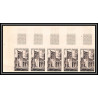 France N°985 abbaye de Jumièges eglise church bande de 5 trial color proof Non dentelé imperf ** MNH