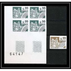 France préoblitere PREO N°167 kerjean chateau castle Essai (trial color proof + Bloc 4 Non dentelé imperf ** MNH