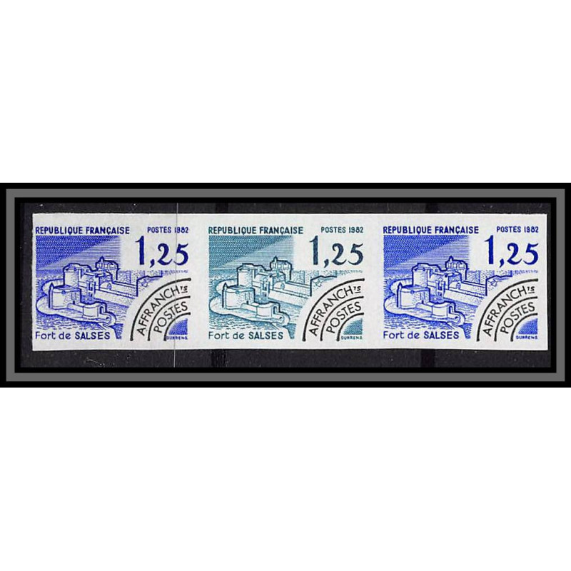 France préoblitere PREO N°175 fort de salses castle bande 3 Essai (trial proof) Non dentelé imperf ** 1982