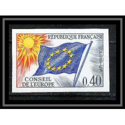 France Service N°31 conseil de l'europe europa drapeau flag Non dentelé ** MNH (Imperf) cote 55