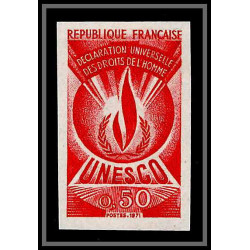 France Service N°41 declaration droits de l'homme human unesco Essai color proof Non dentelé imperf ** MNH
