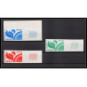 France Service N°51 lot de 3 couleurs dont coin de feuille unesco Essai color proof Non dentelé imperf ** MNH
