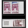 France Service N°68 x 3 dont paire fes maroc unesco sites classés Essai color proof Non dentelé imperf ** MNH