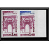 France Service N°68 x 3 dont paire fes maroc unesco sites classés Essai color proof Non dentelé imperf ** MNH