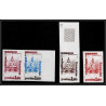 France Service N°69 x4 dont paire thailande thailand sukhotai Essai color proof Non dentelé imperf ** MNH