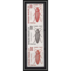 France Taxe N°103 insectes coleopteres beetle insects Essai trial proof Non dentelé ** imperf bande de 3 couleurs 