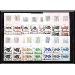 France Taxe N°103/108 insectes coleopteres beetle insects Essai trial proof Non dentelé ** imperf Bloc 6 bord de feuille