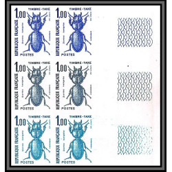 France Taxe N°103/108 insectes coleopteres beetle insects Essai trial proof Non dentelé ** imperf Bloc 6 bord de feuille