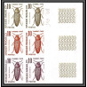 France Taxe N°103/108 insectes coleopteres beetle insects Essai trial proof Non dentelé ** imperf Bloc 6 bord de feuille