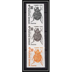 France Taxe N°107 insectes coleopteres beetle insects Essai trial proof Non dentelé ** imperf bande de 3 couleurs