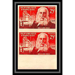 France N°1012/1017 Inventeurs 1955 épreuve de luxe Essai Proof Non Dentelé imperf ** MNH inventors PAIRE
