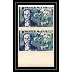 France N°1012/1017 Inventeurs 1955 épreuve de luxe Essai Proof Non Dentelé imperf ** MNH inventors PAIRE