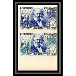 France N°1012/1017 Inventeurs 1955 épreuve de luxe Essai Proof Non Dentelé imperf ** MNH inventors PAIRE