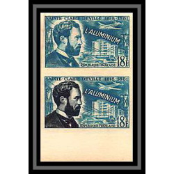 France N°1012/1017 Inventeurs 1955 épreuve de luxe Essai Proof Non Dentelé imperf ** MNH inventors PAIRE