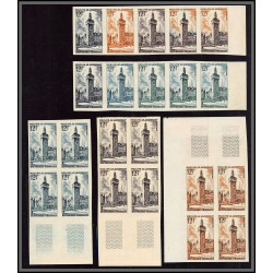 France N°1025 Tour de l'Horloge Jacquemart de Moulins allier 22 valeurs + Non dentelé ** MNH (Imperf) essai proof