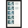 France N°1033 cinéma (movies) frères Lumière bande de 5 Essai (trial color proof) + Non dentelé imperf ** MNH