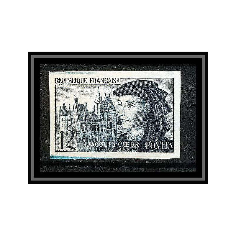 France N°1034 Jacques Cœur bourges - levant Essai (trial color proof) Non dentelé imperf ** MNH