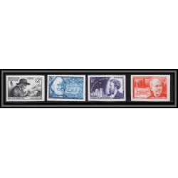 France N°1055/1058 inventeurs Fabres Tellier Sabatier Flammarion Essai proof Non dentelé imperf Sans gomme no gum (*)