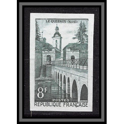 France N°1105 Le Quesnoy Remparts lac Vauban porte fortifiée 1957 Essai proof Non dentelé imperf Sans gomme no gum (*)