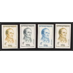 France N°1142 Pinel doctor medecin lot de 4 Essai proof Non dentelé imperf ** mnh