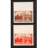 France N°1176 Jumelage Paris-Rome Hotels de ville Essai proof Non dentelé imperf ** MNH (Imperf) bord de feuille 1958