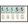 France N°1198/1202 Héros de la Résistance guerre 1939/1945 bande 5 Essai trial proof Non dentelé imperf **