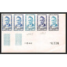 France N°1198/1202 Héros de la Résistance guerre 1939/1945 bande 5 Essai trial proof Non dentelé imperf **