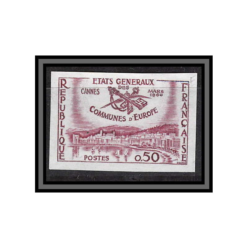 France N°1244 Etats généraux des communes d'Europe europa Essai proof Non dentelé imperf Sans gomme no gum (*) cote 77