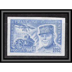 France N°1270 général Estienne aviation militaire Essai proof Non dentelé imperf Sans gomme no gum (*) 1960