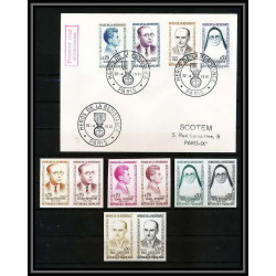 France N°1288/1291 Héros de la Résistance 1961 lot de 4 paires Essai (proof) Non dentelé imperf ** MNH