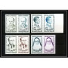 France N°1288/1291 Héros de la Résistance 1961 lot de 4 paires Non dentelé ** MNH (Imperf)