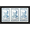 France N°1290 Héros de la Résistance Paul Gateaud bande de 3 Essai (trial color proof) Non dentelé imperf ** MNH