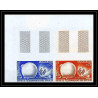 France N°1360 telecommunication Pleumeur-Bodou espace (space) paire Essai (trial color proof) Non dentelé (imperf) **