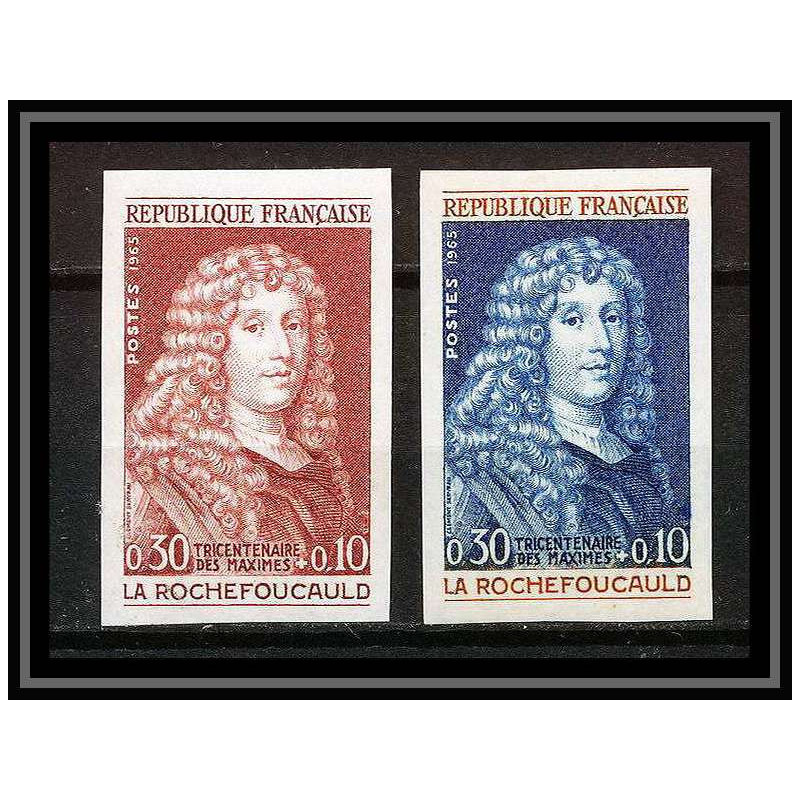 France N°1442 la rochefoucauld écrivain writer Essai (trial color proof) + Non dentelé imperf ** MNH