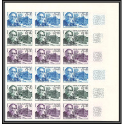 France N°1474 Elie Metchnikoff biologiste medecin biology trial proof Non dentelé imperf ** MNH bloc de 18 essais essai
