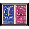 France N°1491 europa 1966 (trial color proof) Non dentelé imperf ** MNH paire Essai essais