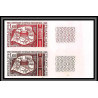 France N°1498 poste pneumatique à Paris 1966 (trial color proof) Non dentelé imperf ** MNH paire Essai essais