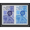 France N°1521 europa 1967 essais/essai (trial color proof) Non dentelé imperf ** MNH paire