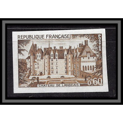 France N°1559 Château (castle) de Langeais Essai proof Non dentelé imperf Sans gomme no gum (*) 1968