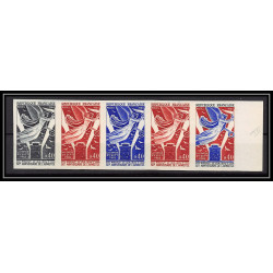 France N°1571 Guerre ww2 Armistice front d'Orient salonique greece Essai color proof Non dentelé imperf ** MNH bande 5
