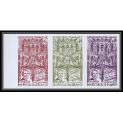 France N°1575 bal Petits Lits Blancs Bailly compositeur musique music color proof Non dentelé imperf ** MNH LOT DE 12