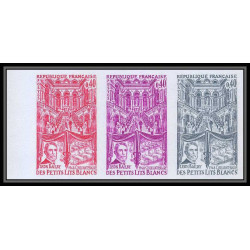 France N°1575 bal Petits Lits Blancs Bailly compositeur musique music color proof Non dentelé imperf ** MNH LOT DE 12